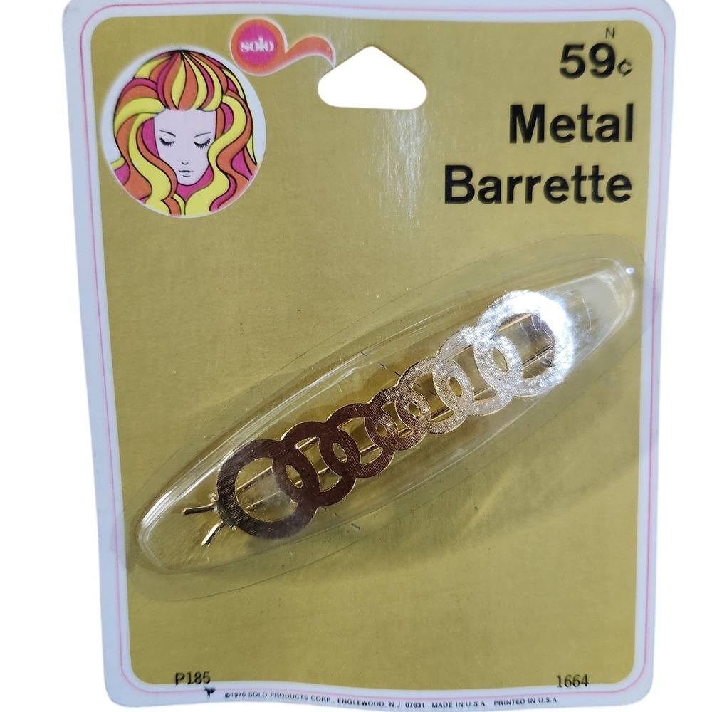 Vintage 1970's Gold Hair‎ Barrette New in original packaging